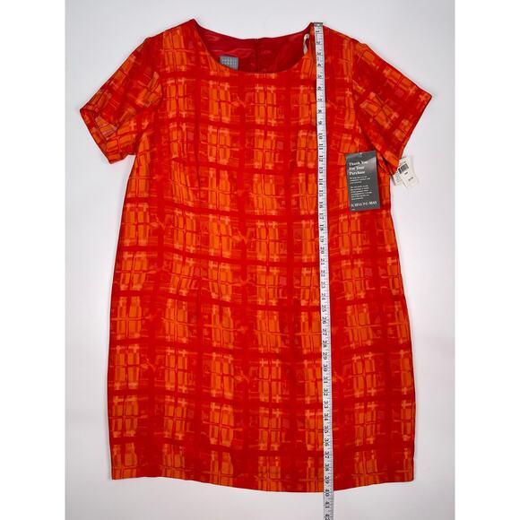 NWT Rabbit Rabbit Rabbit Designs 18W Bright Orange Short Sleeve Dress - Picture 9 of 11